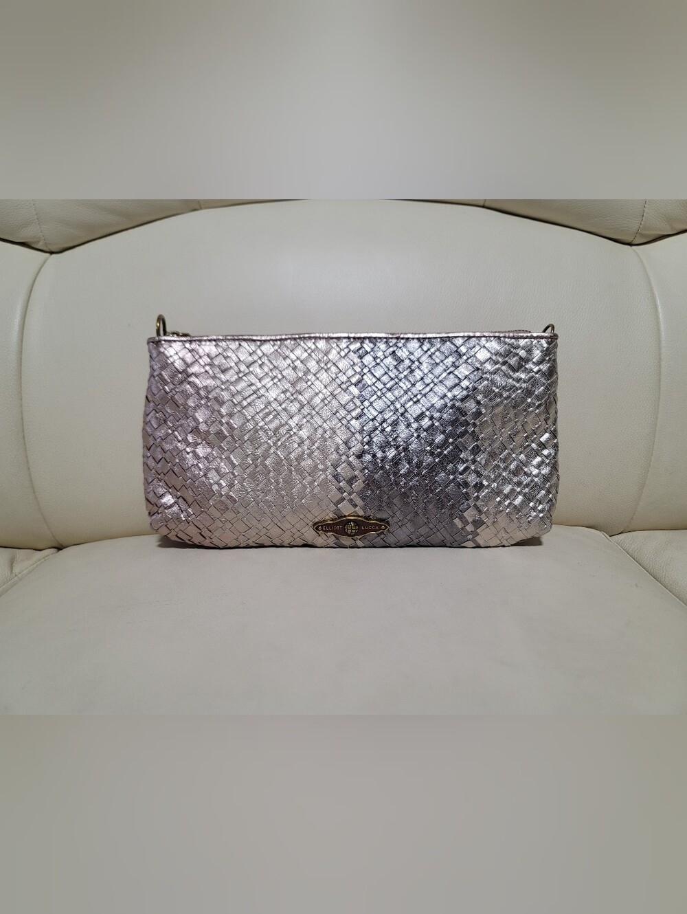 Elliott Lucca Metallic Woven Bag